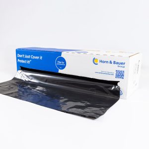 150 black industrial rubbish bags supplied in the convenient dispenser box