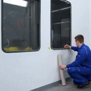 protective film for spray booth windows and lighting