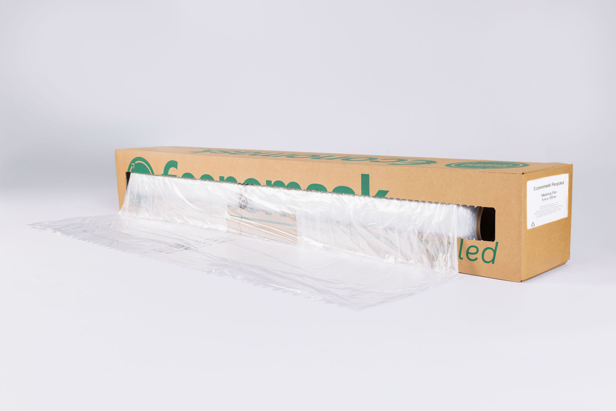 Close-up of recycled HDPE masking film roll and texture